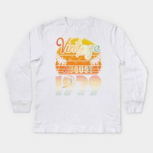 Summer Vintage August 1979 Happy Birthday 41 Years Old To Me Papa Daddy Brother Uncle Son Cousin Kids Long Sleeve T-Shirt